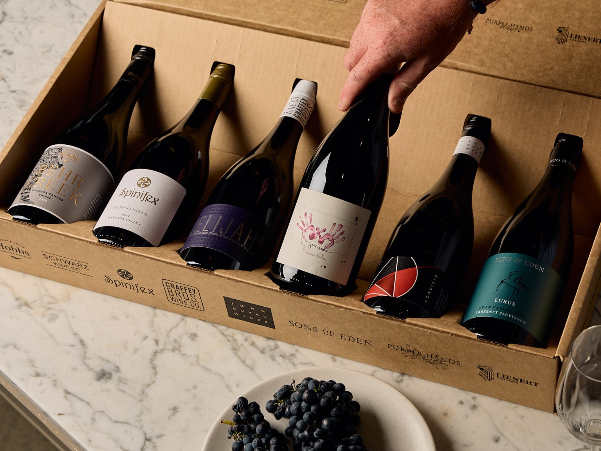 Six bottles of small batch Barossa wine from the Artisans of Barossa